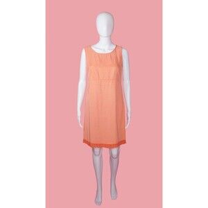 1990s-Y2K CLICK by Color Me Cotton CORAL TENCEL Mini Dress W/Ruffle Hem. XS-S